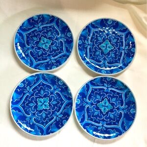 Quality Melamine Blue Moroccan Tile Print 9” Plates‎